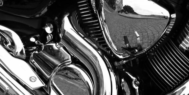 Reflective chrome motorcycle engine parts