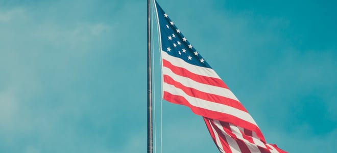 An American flag waving in the wind