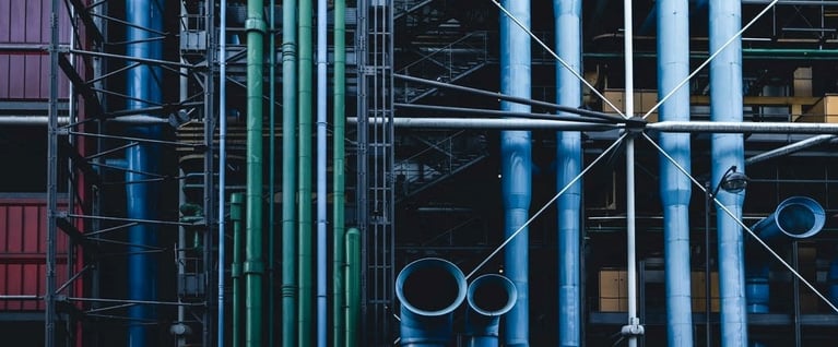 Round steel tubing at an industrial plant