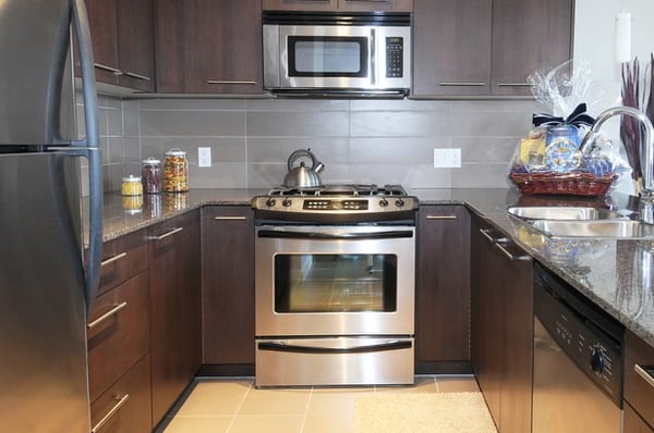 A kitchen featuring modern appliances